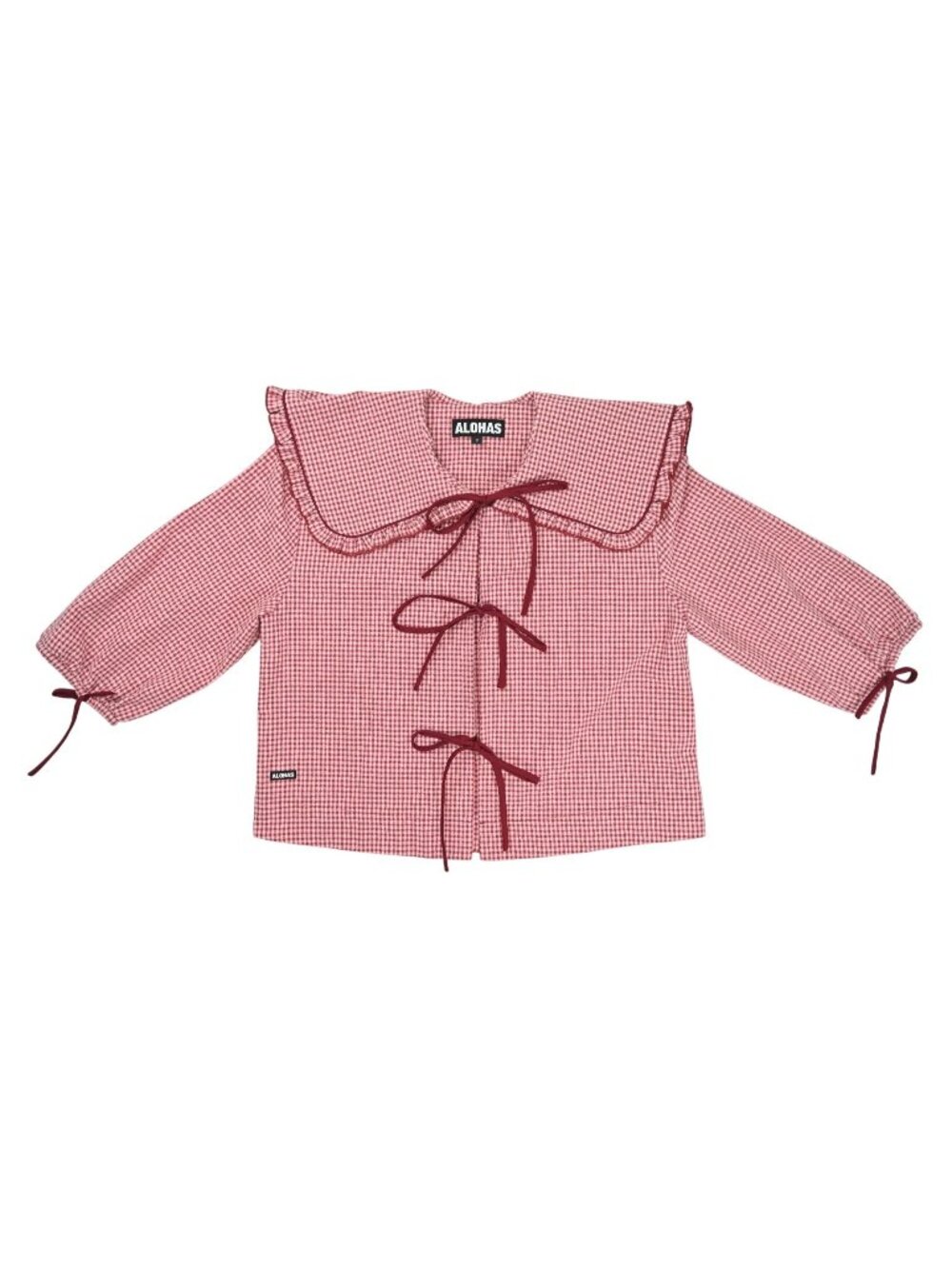 ALOHAS Airi Blouse in Checks Burgundy